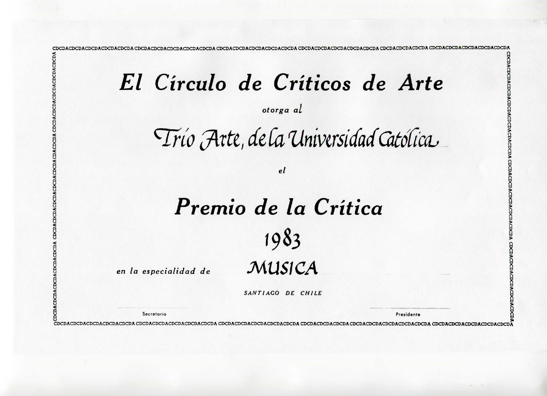 Premio del Círculo de Críticos de Arte 1983