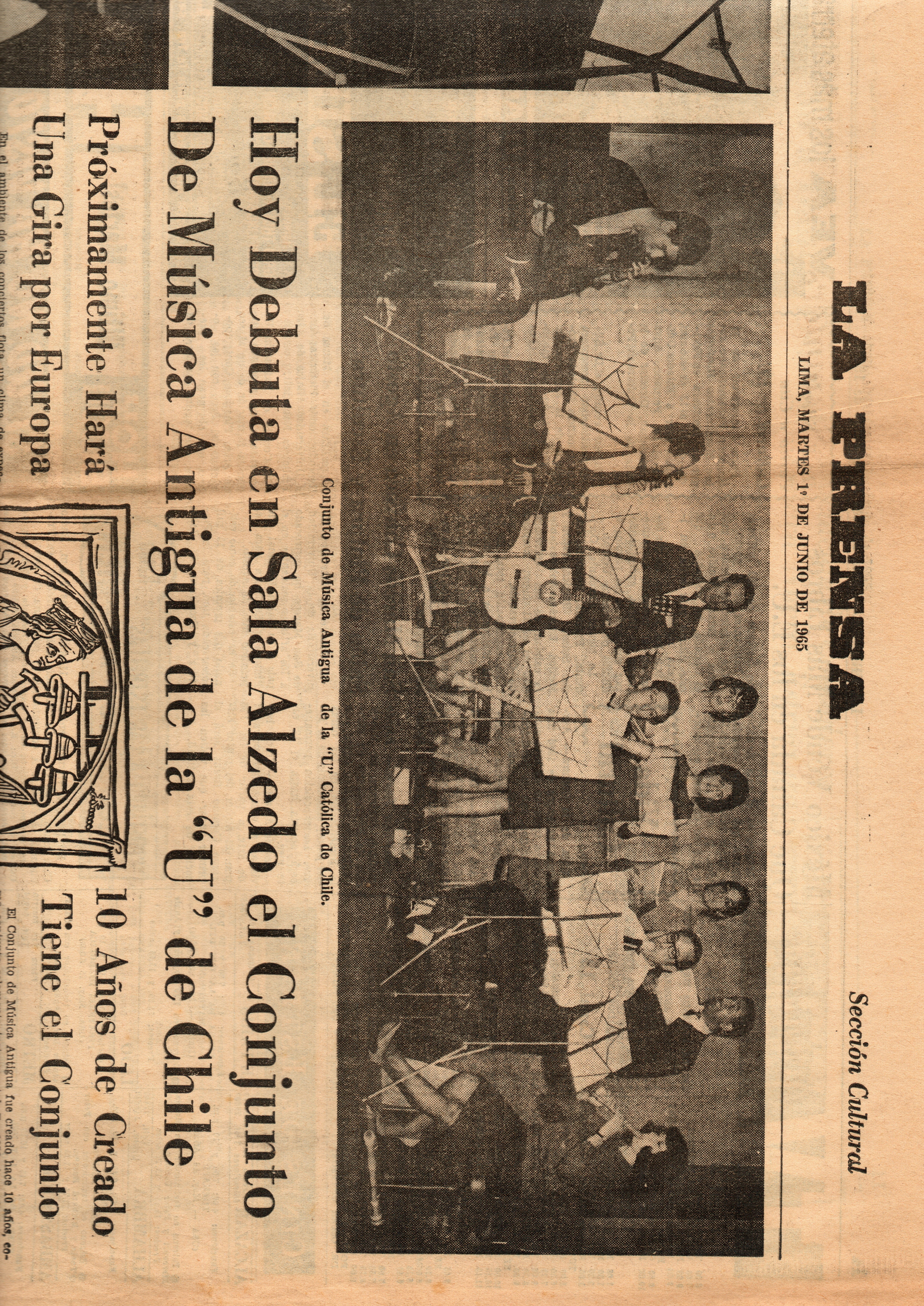 Conjunto de Música Antigua de la Universidasd Católica de Chile Diario La Prensa, Lima, 01/06/1965.